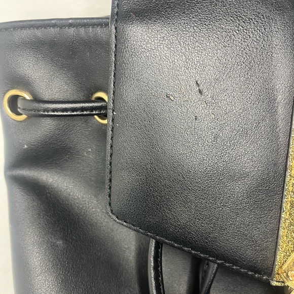 ALDO Black Backpack Purse with Gold & Pearl Details 🎒✨ - Picture 3 of 7